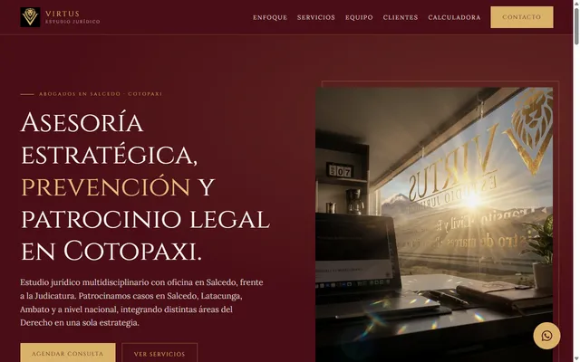 Virtus Estudio Jurídico homepage